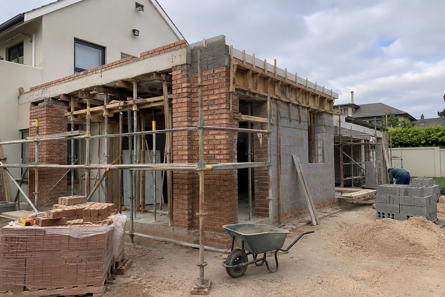 Cape Town residential extension under construction